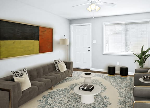 Spacious Living Room at Gardens at Washington Park, Atlanta, Georgia