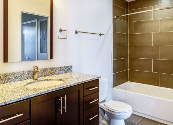 Tub, Western Toilet In Bathroom at 2100 Acklen Flats, Nashville, TN, 37212
