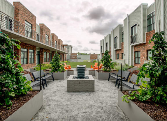 Courtyard With Fireplace at 2100 Acklen Flats, Nashville, 37212