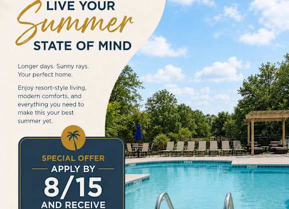 An advertisement for Halcyon at Cross Creek promotes a summer stay with a special offer.