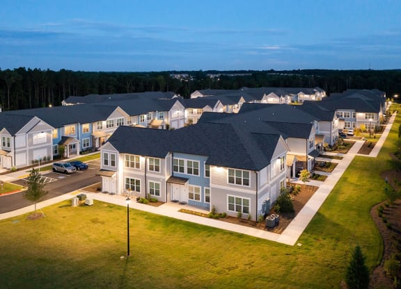 aerial shot of the community apartment buildings at Carmel Vista, Georgia