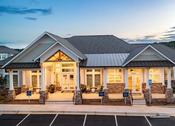 Clubhouse at twilight at Carmel Vista, McDonough, GA