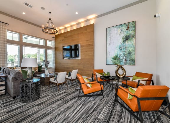 Conversation areas in the clubhouse at Carmel Vista, Georgia