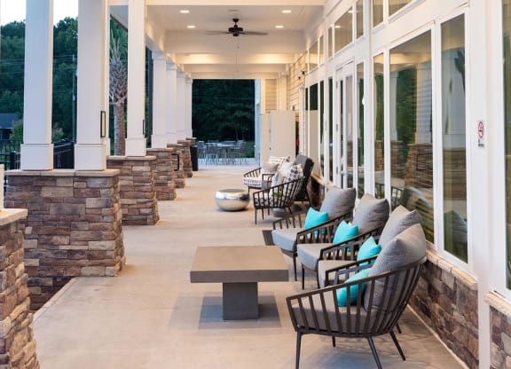 Outdoor Seating by Pool at Carmel Vista, Georgia, 30253