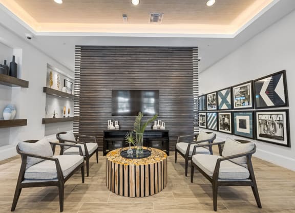 Conversation area in the clubhouse at Inspira, Naples, FL