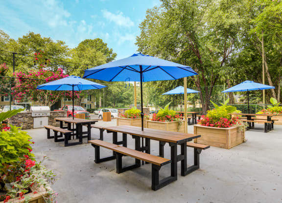 outdoor lounge at Laurel Oaks, Raleigh, North Carolina