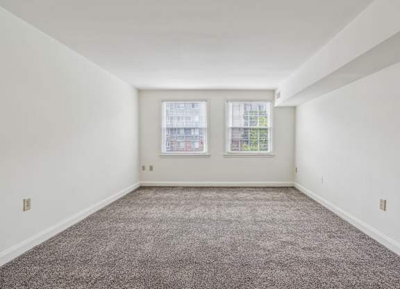 Apartment unit at Park View at Towson with large window and carpet