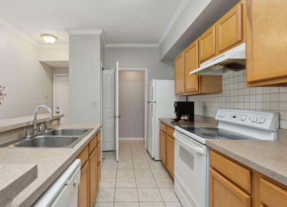 Model Kitchen with cabinets at The Preserve at Westchase, Tampa, 33626