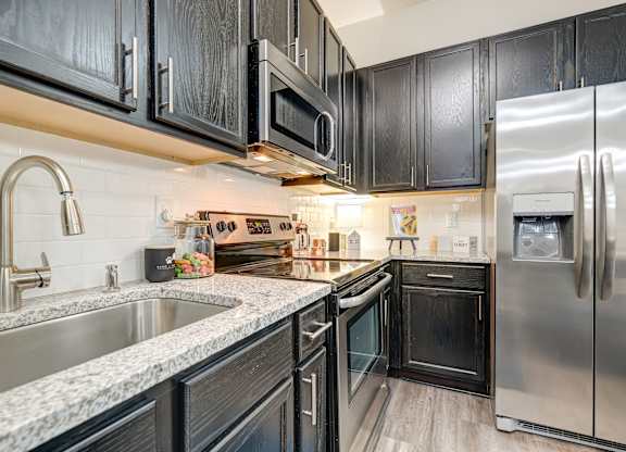 LaVie SouthPark Apartments Model Kitchen Counters and Sink