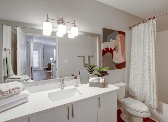Centerview at Crossroads Apartment Bathroom with Shower Tub at Centerview at Crossroads, Raleigh, NC