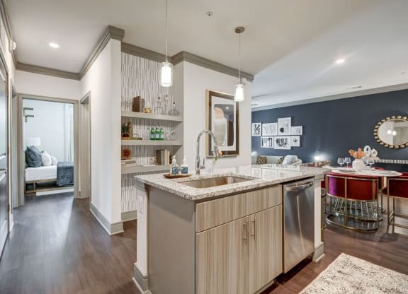 Kitchen With Custom Cabinetry at Artesia Big Creek, Georgia