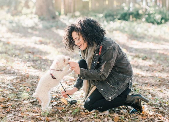 Resident Playing with Puppy at Montane, Parker, CO, 80134
