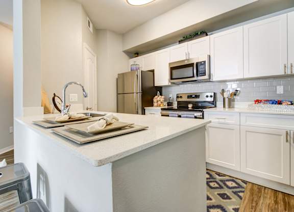 Stainless Steel Sink With Faucet In Kitchen at Tuscany Bay Apartments, Tampa, 33626