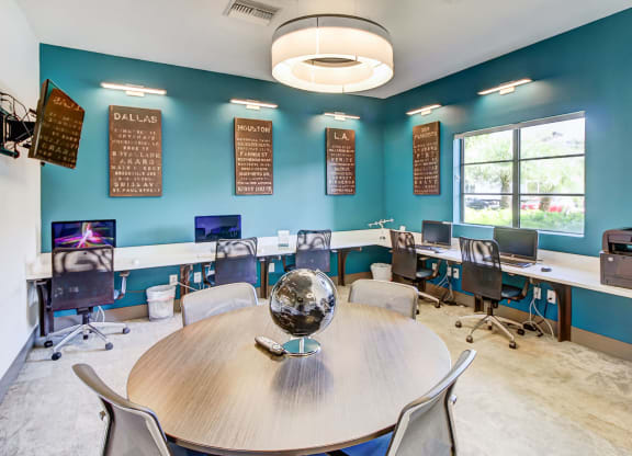 Resident Business Center With Computer And Printer at The Preserve at Westchase, Florida, 33626