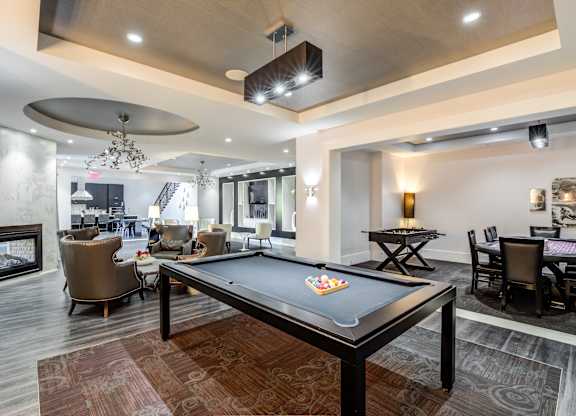 Billiards Table In Clubhouse at LaVie SouthPark, North Carolina