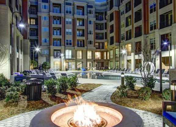 Courtyard Fire Place  at LaVie Southpark, Charlotte, 28209