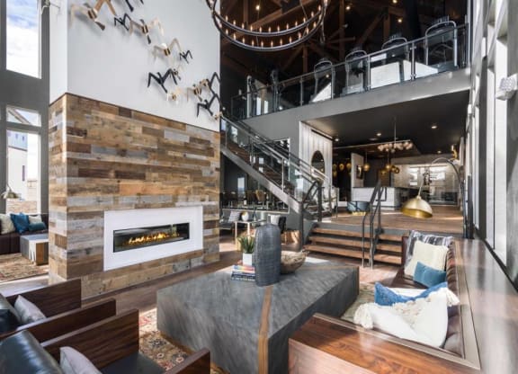 Fireplace in Clubhouse With Standard Fireplace at Montane, Parker, 80134
