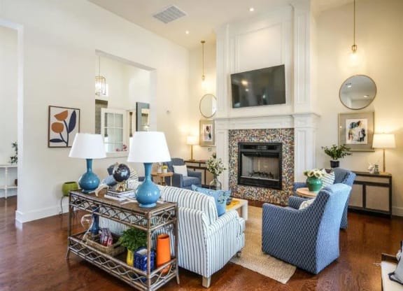 Living room decoration at Emerson at Buda, Buda, TX, 78610
