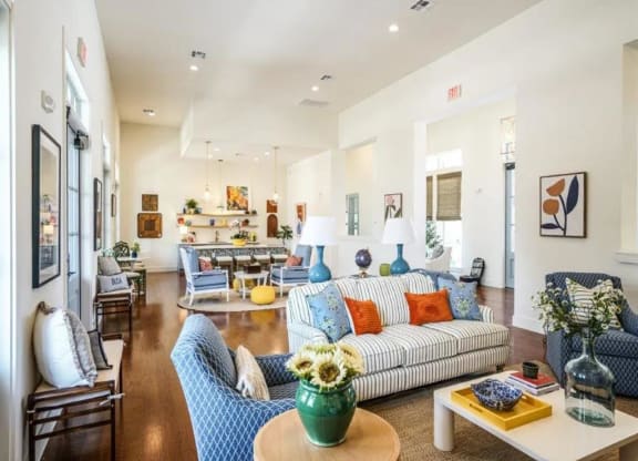 Living room decor at Emerson at Buda, Texas, 78610