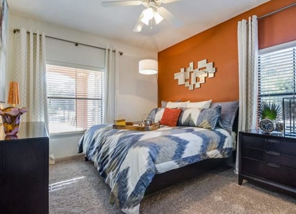 Comfortable Bedroom With Ceiling Fan at Teravista, Round Rock, Texas