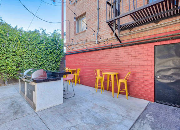 BBQ area with tables and chairs