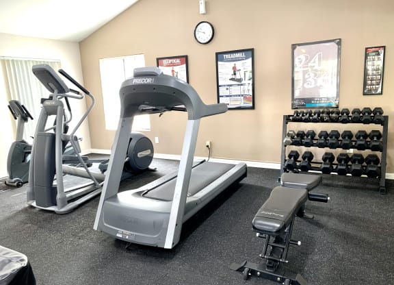 a gym with treadmills and other exercise equipment at Victoria Springs, Riverside, CA 