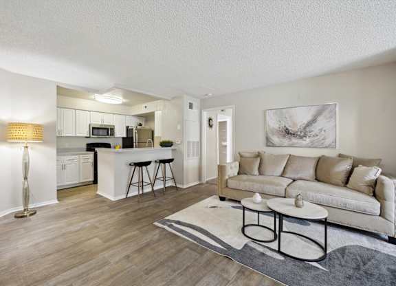 Spacious Living Area With Wood-Style Flooring