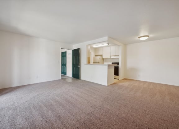 Spacious Living Area with Carpet