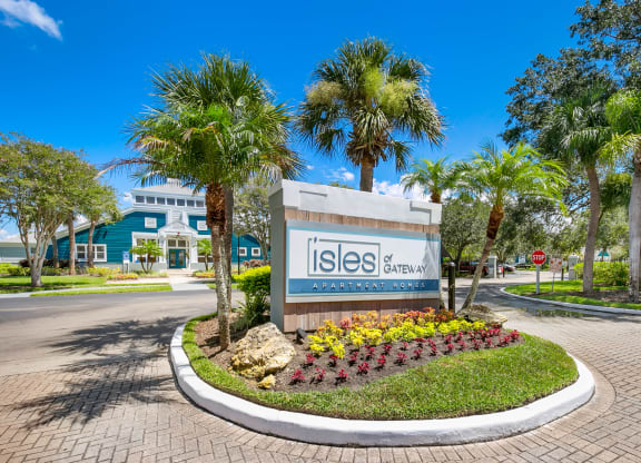 Lush Landscaping Around The Monument Sign