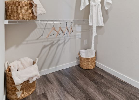 Walk-In Closet With Built-In Shelving