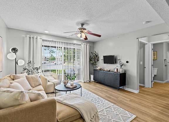 Living Area with Hardwood-Style Floors