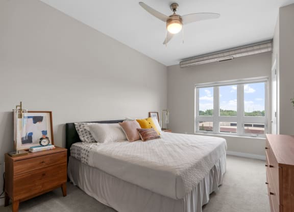 Bedroom with High Ceilings