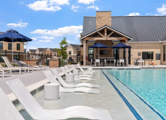Swimming Pool with Lounge Chairs