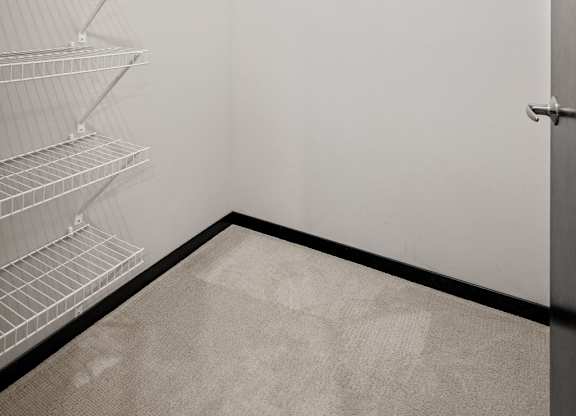 Walk-In Closet With Built-In Shelving