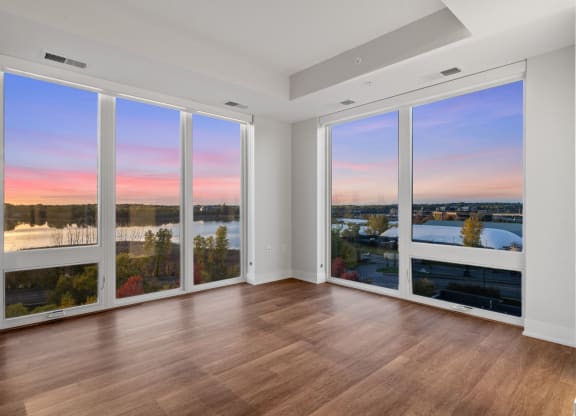 Spacious Living Area with Floor to Ceiling Windows
