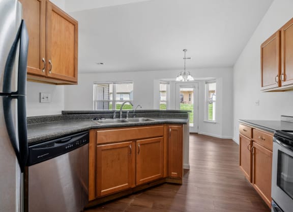 Kitchen with Wood-Style Flooring