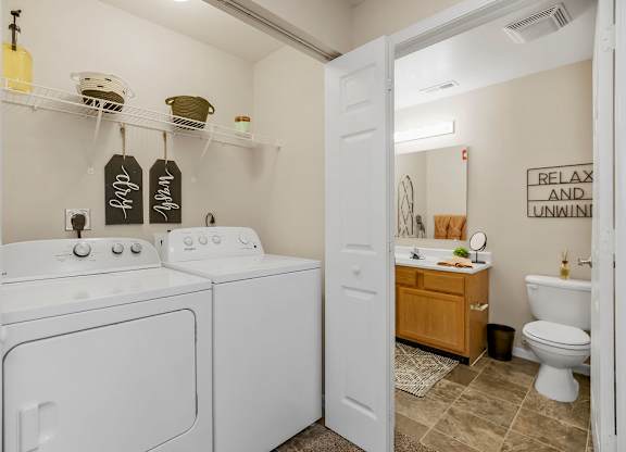 Living Area with Washer/Dryer