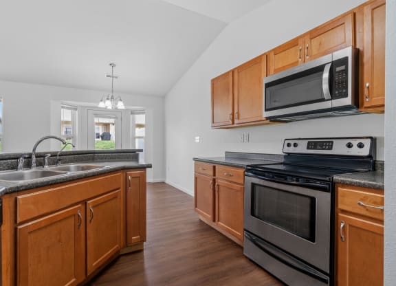 Kitchen with Wood Cabinets