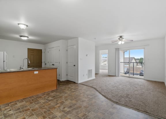 Spacious Living Area with Carpet