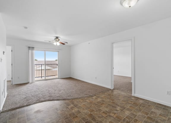 Living Area with Ceiling Fan