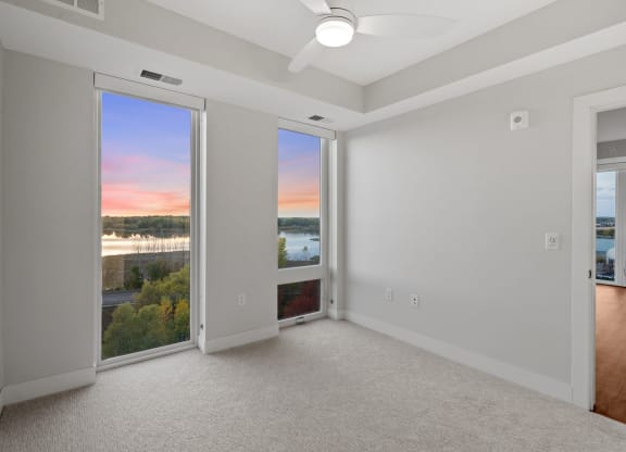 Bedroom with Floor to Ceiling Windows