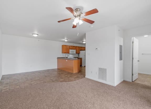 Living Area with Ceiling Fan