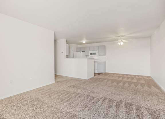 Spacious Living Area with Carpet