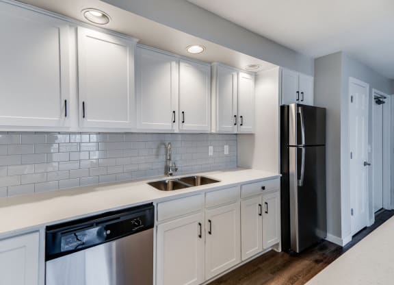 Kitchen with White Subway Tile Backsplash