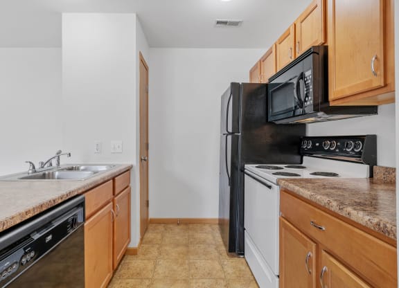 Kitchen with Black Appliances