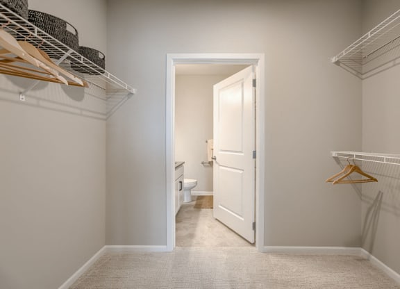 Walk-In Closet With Built-In Shelving