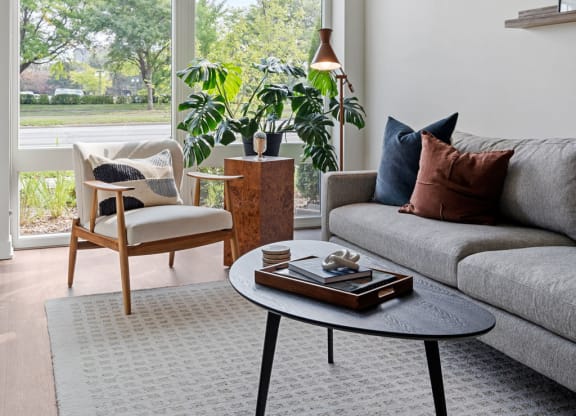 Living Room Featuring Sliding Glass Patio Door