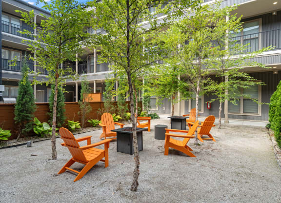 Courtyard with Adirondack Chairs