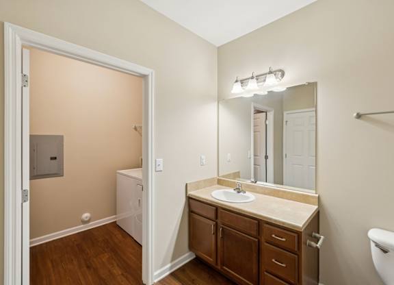 Bathroom with Wood cabinetry