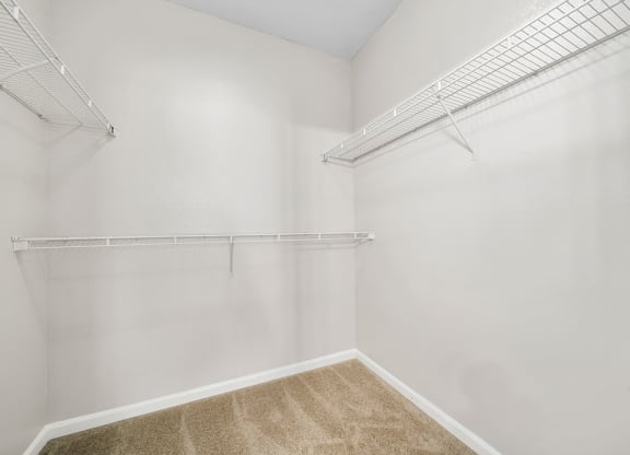 Walk-In Closet With Built-In Shelving